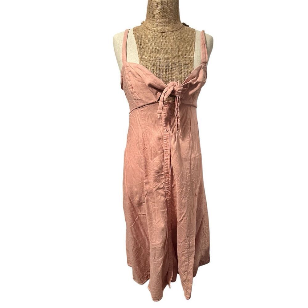 Splendid dress tie front midi button front sz small small sleeveless summer